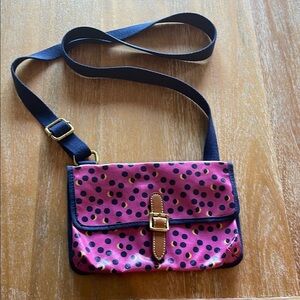 Pink Polka Dot Fossil Crossbody Bag